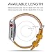 Fullmosa Leather Bands Compatible with Apple Watch Band 49mm 46mm 45mm 44mm 42mm for Men Women, Top Grain Genuine Leather Strap for iWatch Ultra 2/Ultra/10/9/8/7/6/5/4/3/2/1/SE2/SE, Yellow/Silver