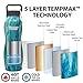 Healthy Human Stainless Steel Curve Water Bottle | 100% BPA Free Thermos for Kids & Adults | Vacuum Insulated Water Bottles | Metal Bottles with Leak Proof Lid (21 oz/ 621 ML, Bora Bora)