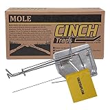 Cinch Mole Trap with Tunnel Marking Flag (Small) -SINGLE TRAP-Heavy-Duty, Reusable Rodent Trapping System | Lawn, Garden, and Outdoor Use | Weather Resistant Steel