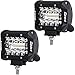 LED Light Pods, DJI 4X4 2Pcs 4 Inch 120W Triple Row LED Light Bar Off Road OSRAM LED Cubes Work Light Spot Flood Combo Beam Driving Fog Lights for Trucks Boat UTV ATV Motorcycle