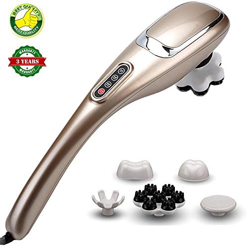 Handheld Percussion Massager,5 Variable Attachments Speed Adjustable,Electric Deep Tissue Massage Machine for Shoulder Back Calf Leg Neck and Full Body Muscle Pain Stiffness Relief,Home &amp; Office