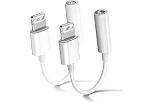 Nimizo 2 Pack Lightning to 3.5 mm Headphone Jack Adapter for iPhone [MFi Certified] iPhone Aux Adapter Converter Dongle Audio Cable Compatible with iPhone 14/13 Pro Max X/XS Support All iOS System