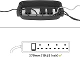 D-Line Weatherproof Outdoor Electrical Box IP54 Extension Socket Black view 3