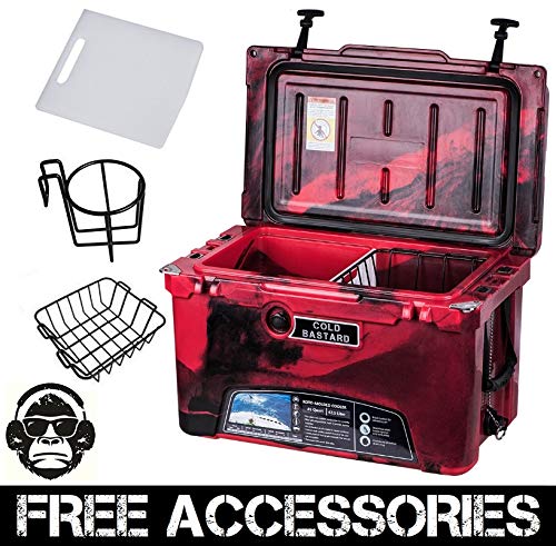 45QT CAMO RED COLD BASTARD Rugged Series ICE CHEST COOLER Free Accessories YETI Quality Free S&H