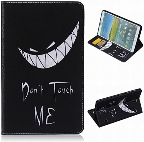 LEMORRY For Samsung Galaxy Tab S/T700/T705 (8.4inch) Case, Cool DON'T TOUCH ME Soft Silicone TPU Rubber Cover + Premium PU Leather Wallet Cards Stand Durable Skin Bumper Protection
