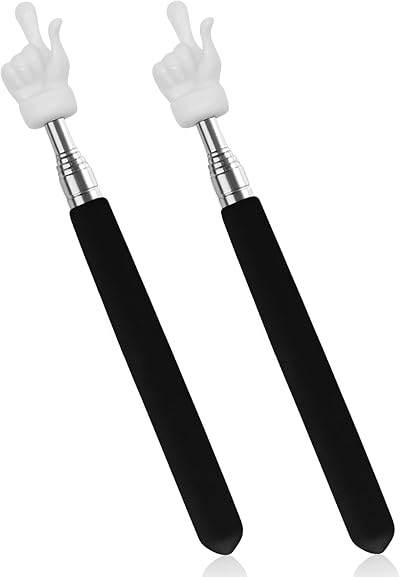 CANIPHA 2 Pcs Telescopic Teacher Pointer Extendable Finger Pointer Black