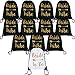 Maitys 12 Pieces Bride Drawstring Bags Bachelorette Party Drawstring Backpacks for Bridal Shower Wedding Party Bridesmaids Supplies Gift Bag (Black)
