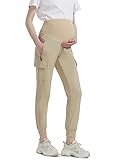 EXARUS Maternity Cargo Pants Over The Belly Joggers