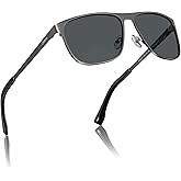 CARFIA Spring Hinge Metal Polarized Sunglasses for Men UV Protection Lightweight Square Sun Glasses for Driving Fishing Golf