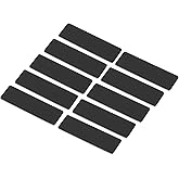 PATIKIL 10pcs Black Stainless Steel & Plastic Rectangular Name Tags Kit, 2.73 x 0.78inch, Identification Badges