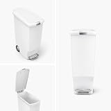 simplehuman CW1362 40L Slim Recycling Kitchen Pedal Bin with Lid Lock view 2