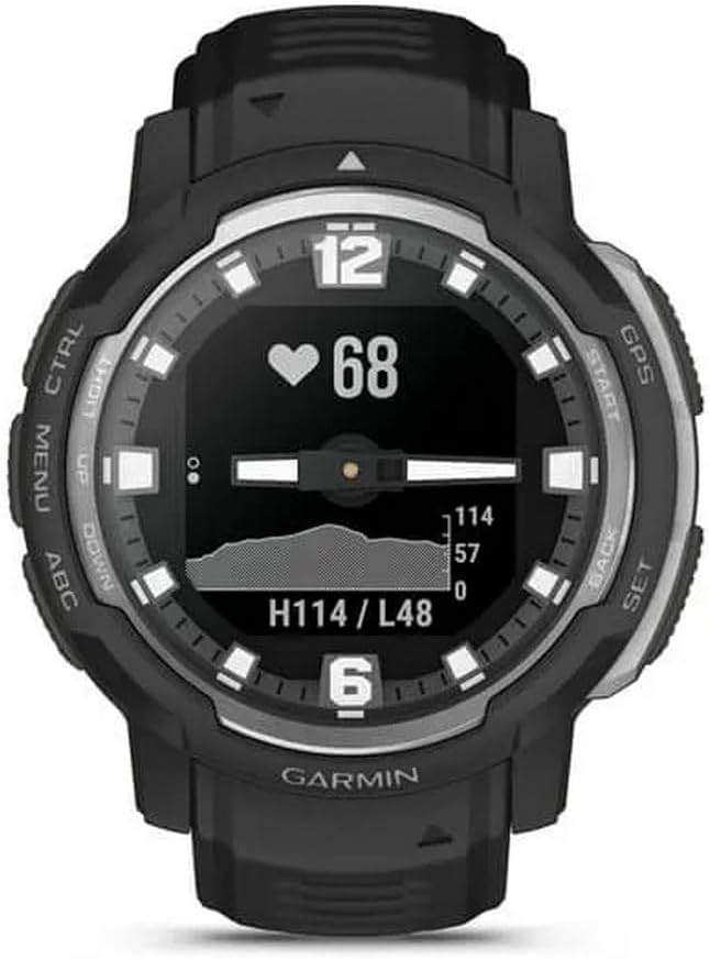 Garmin Instinct Crossover 45mm Rugged Hybrid Smartwatch Analogue Digital Black