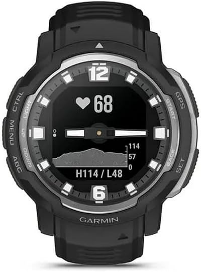 Garmin Instinct Crossover 45mm Rugged Hybrid Smartwatch Analogue Digital Black