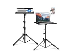AmmyWay Adjustable Tripod Stand for Projector and Laptop, Universal Device Mount with Phone Holder, Portable Height-Adjustabl