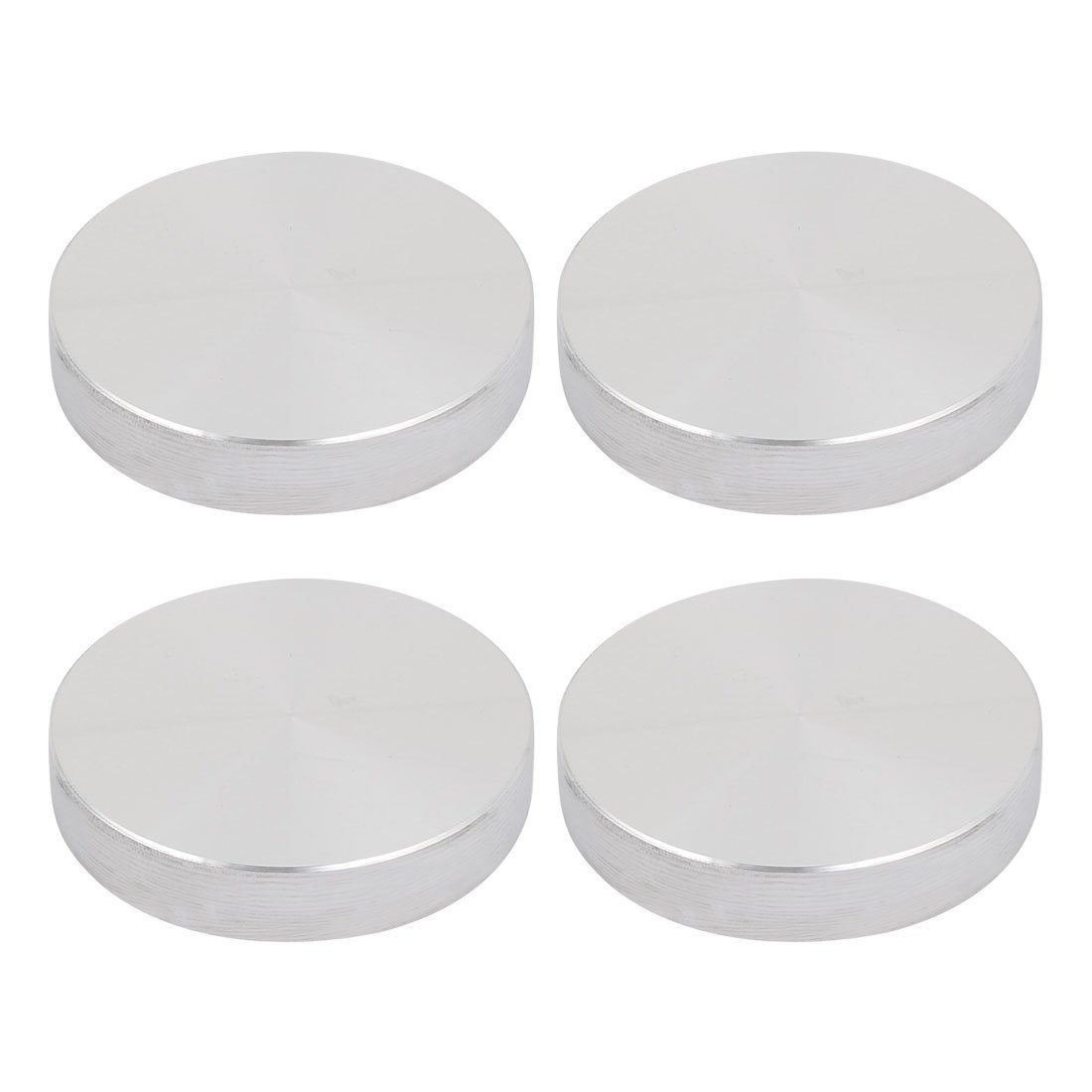 Sourcingmap 40mmx8mm M10 Tea Table Glass Top Circle Aluminum Disc Adapter Silver Tone 4pcs