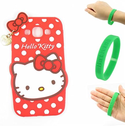 Galaxy On 5 Case,Galaxy On 5 Cartoon Silicone Case,Bat King Cute 3D Cartoon Hello Kitty Silicon Gel Rubber Case Cover Skin for Samsung Galaxy On 5 G550(2015)(Red Kitty)