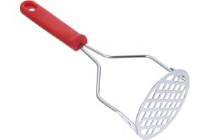 JOINPAYA Manual Stainless Steel Potato Masher Ricer Wine Red Handle Kitchen Utensil for Mashed Potatoes