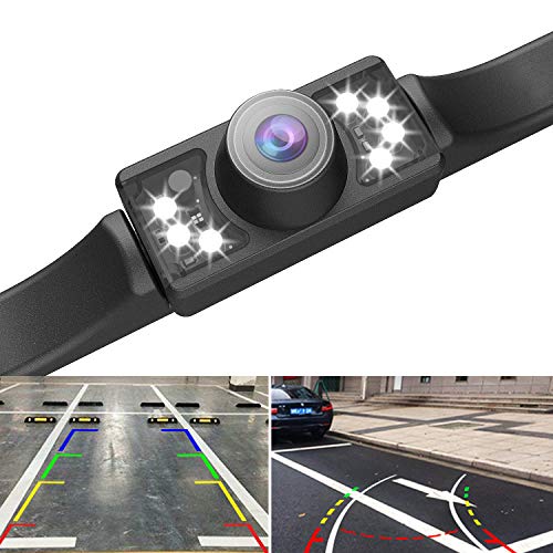 Vehicle License Plate Backup Camera - Car Rear View Reversing Camera,REOTECH Automotive Backing Camera with 110°Perfect View Angle 7 LED Lights Night Vision Waterproof for Trucks/SUV/RV/Pickup/Vans