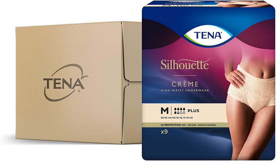 Tena Lady Pants Plus Medium, White, Medium - Lady (9 Count)