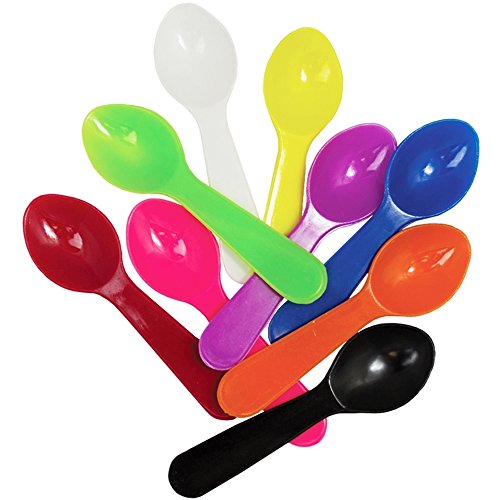 [25 Count] Clear Mini Disposable Tasting Spoons 3 Inch Plastic