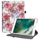 Fintie New iPad 9.7 inch 2017 / iPad Air Case - 360 Degree Rotating Stand Cover with Auto Sleep Wake for Apple New iPad 9.7 inch 2017 Tablet / iPad Air 2013 Model, Floral Purple
