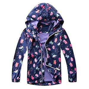 Echinodon Outdoorjas voor kinderen, waterafstotend, winddicht, voor meisjes, jongens, overgangsjas, regenjas, lente…