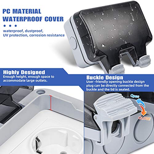 IP66 Aussensteckdose Unterputz,IP66 Steckdose Garten Wasserdicht,Außensteckdose Wandsteckdose,IP66 Aussensteckdose… – Bild 3