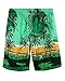 Men's Casual Printed Beach Board Shorts Hawaiian Quick Dry Swim Trunks with Mesh Lining