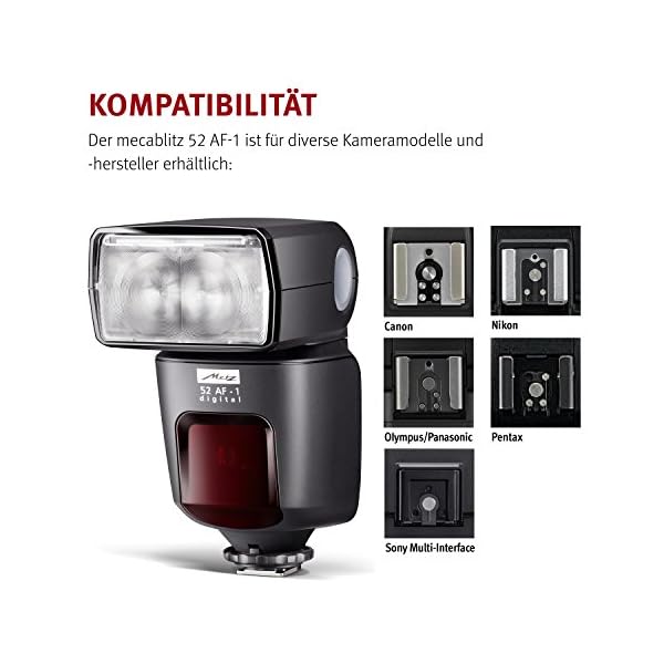 Metz mecablitz 52 AF-1 für Sony Multi Interface Kameras (DSLR und CSC) | Top Blitzgerät mit ADI-TTL, Leitzahl 52, HSS… – Bild 8