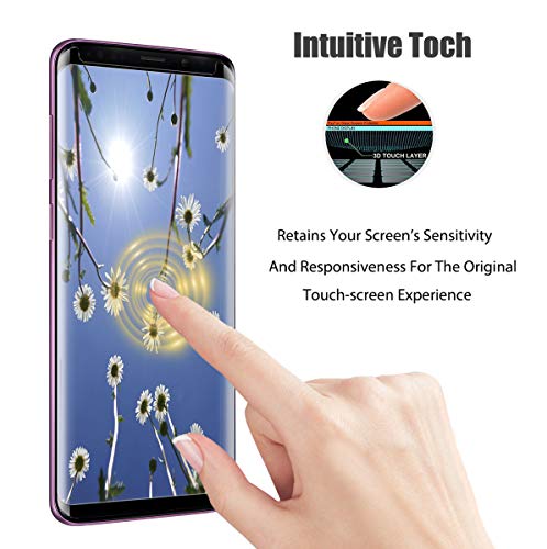 [2 Pack] Samsung Galaxy S9 Screen Protector, S9 Tempered Glass 3D Curved [9H Hardness][Anti-Fingerprint][Ultra-Clear][Bubble Free] Tempered Glass Screen Protector Compatible with Samsung Galaxy S9 - Thumbnail 2