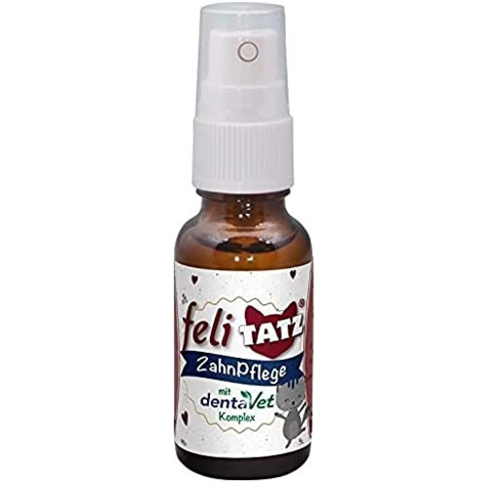 cdVet Naturprodukte feliTATZ dental care 20 ml - Cat - teeth and gums -hygiene - gingivitis - loss of appetite - mouth odor - odor-inhibiting + gums-strengthening - healthy -