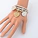 Long Way Women Gold Silver Rose Gold Plated Corn Chain Hollow Out Heart Charm Bracelet