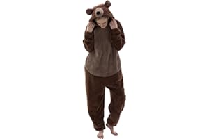 COSUSKET Snug Fit Unisex Adult Onesie Pajamas, Flannel Cosplay Animal One Piece Halloween Costume Sleepwear Homewear