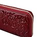 ECOMBOS Women Long Wallet leather Zipper Around Print Morning Glory Red