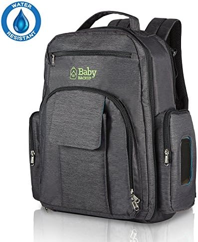 Baby Backup Diaper Bag Backpack – for Boy & Girl – Multi-Function Toddler Bag - Waterproof Nappy Bookbag for Travel –– Baby Bag Free Extras: 2 Net Bags, Changing Pad, Stroller Straps, Pouch – Gray