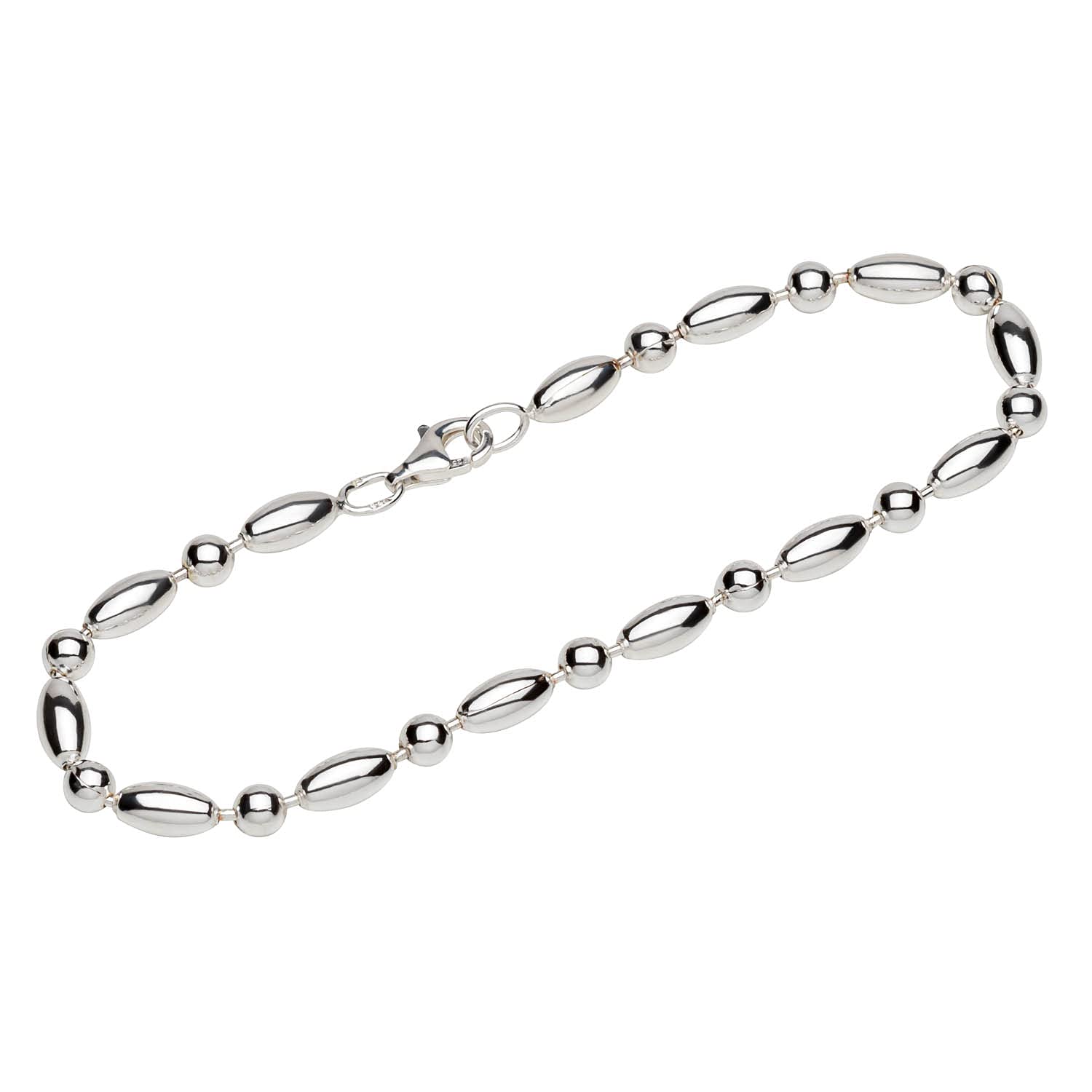 NKlaus bracelet 925 Sterling Silver 20cm ball chain variation shiny ladies bracelet 12057