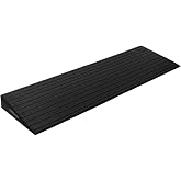 GANSNAY 2" Rise Threshold Ramp for Doorways, Odorless Wheelchair Ramp | 31.5"x8.7", Black, 12.7&deg; Slope, Lightweight, Non-Slip Grooved Surface, Walker &amp; Scooter Access, Raised Door Sills