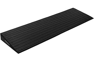 GANSNAY Threshold Ramp for Doorways 2" Rise- Odorless Indoor Entry Ramp- Non-Slip& Cuttable Handicap Ramp for Wheelchairs, Robot Vacuum Cleaners, Scooters, Strollers- Black- 2″Rise (31.5″×8.7″)
