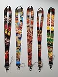 5 Pcs New Set Dragon Ball Z 2017 Super Saiyan Son Goku Mobile Phone ID Holder Neck Straps Lanyard Keychain