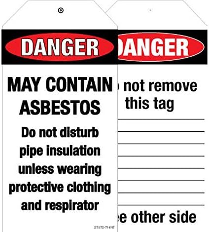 Safety Sign Store ST970-714NT-01 Danger: May Contain Asbestos Material Nt Polystyrene Pack Of 1 74 L X 148 W