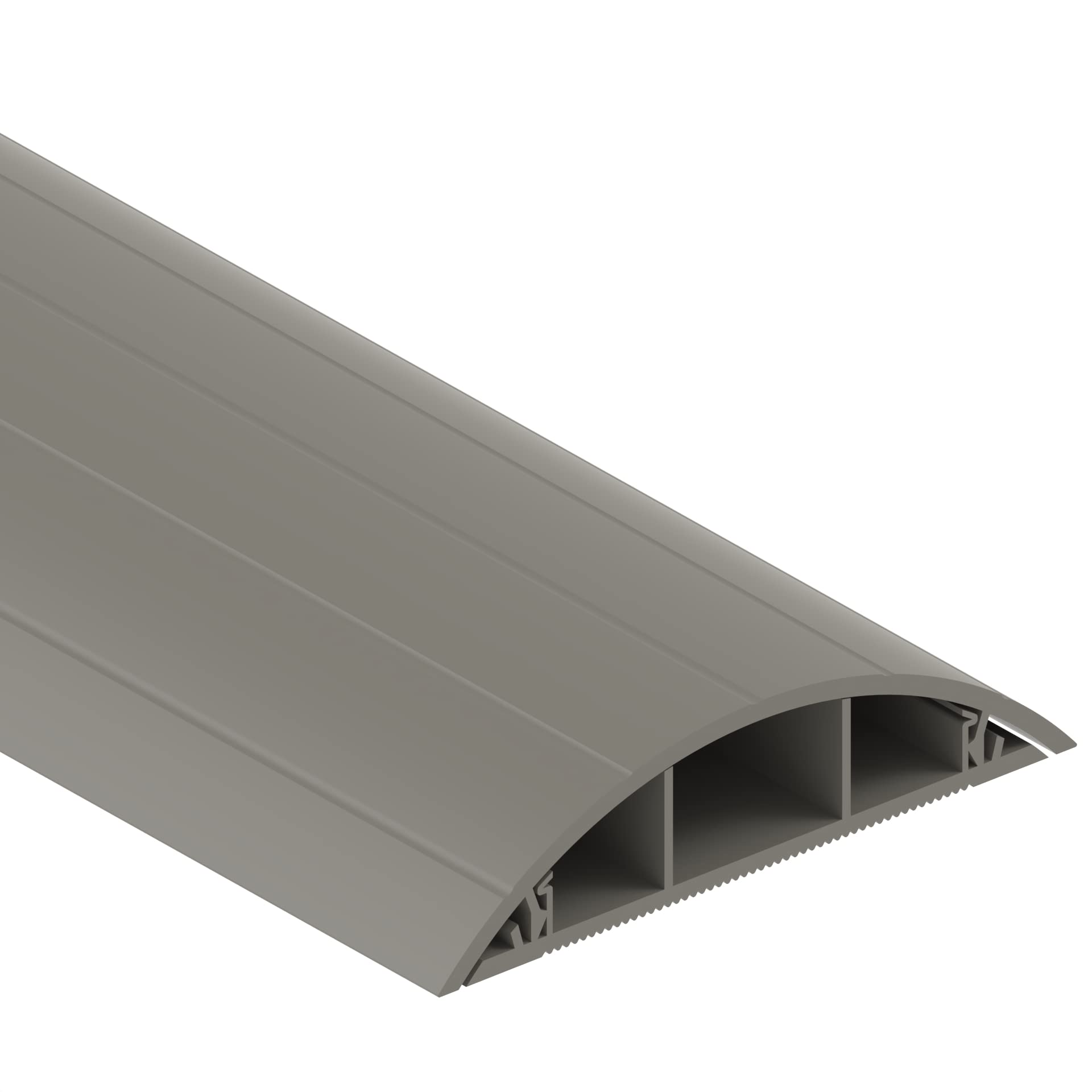 Habengut Floor Cable Guide PVC Grey Semi-Circular Cable Bridge for up to 3 Cables/Width 7.5 cm/Length 1.5 m
