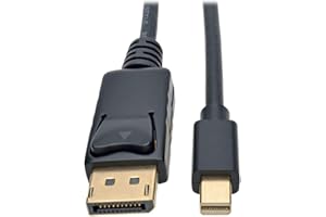 Tripp Lite P583-006-BK Mini DisplayPort to DisplayPort Cable, 4K X 2K @ 60Hz, 4096 X 2160 (M/M), Black, 6-'