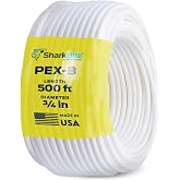 SharkBite 3/4 Inch x 500 Feet White PEX-B, PEX Pipe Flexible Water Tubing for Plumbing, U870W500