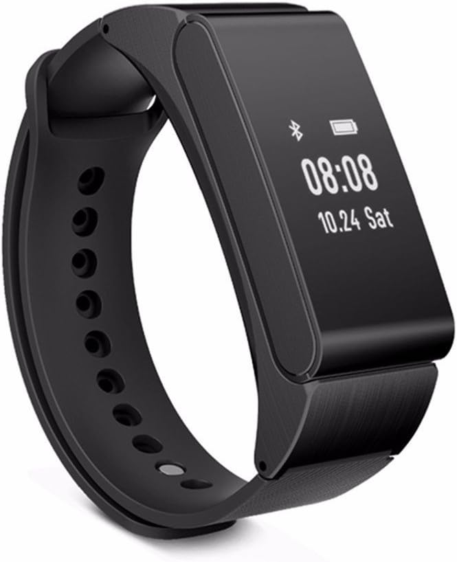 M8 Smart Bracelet Talk Band Bluetooth Headset Support Pedometer Wristband Sleep Monitor for Android iOS Smart Watch Android iOS (Black Silicone Strap)