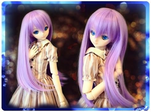 Doll wig long hair lavender 9 to 9.5 inches Dollfie Dream DD / MDD Super Dollfie SD size
