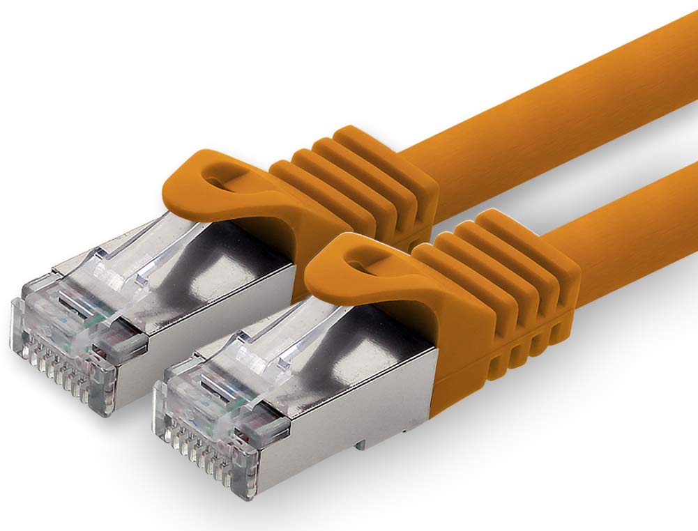 1aTTack.de 30m - orange - 1 piece CAT.7 network cable patch cable SFTP PIMF LSZH Gigabit Lan cable 10Gb s cat7 raw cable with RJ45 connector Cat6a compatible with CAT5 CAT6 cat7 cat8
