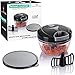 U.S. Kitchen Supply Mini Instant Chopper Food Processor with Chopping & Mixing Blades - Slice, Mince, Chop or Blend Vegetables, Fruit, Nuts, Herbs, Onions and Salsas