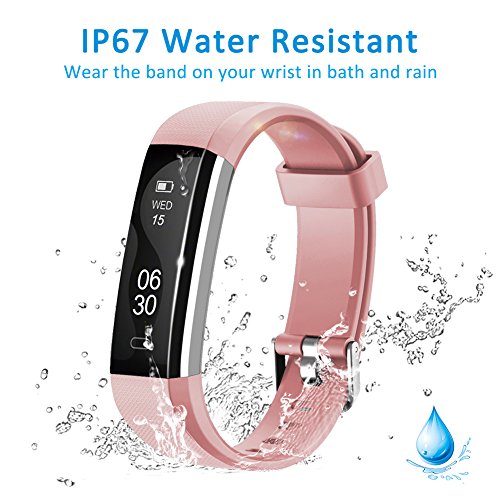 [- Lintelek Activity Tracker, Slim Fitness Tracker Watch, Touch Screen Bluetooth Pedometer Smart Br