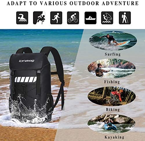 IDRYBAG Roll High Waterproof Backpack Giant 45L, Sturdy Laptop computer Backpack Waterproof Outside, Dry Bag Backpack Water Sports activities for Floating, Kayaking, Canoeing, Mountaineering, Tenting, Boating, Rafting, Swimming