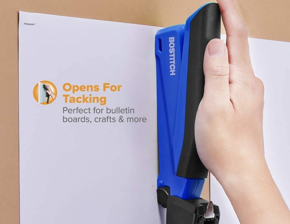 Bostitch Office InPower Spring-Powered Desktop Stapler, Blue (1122) : Office Products